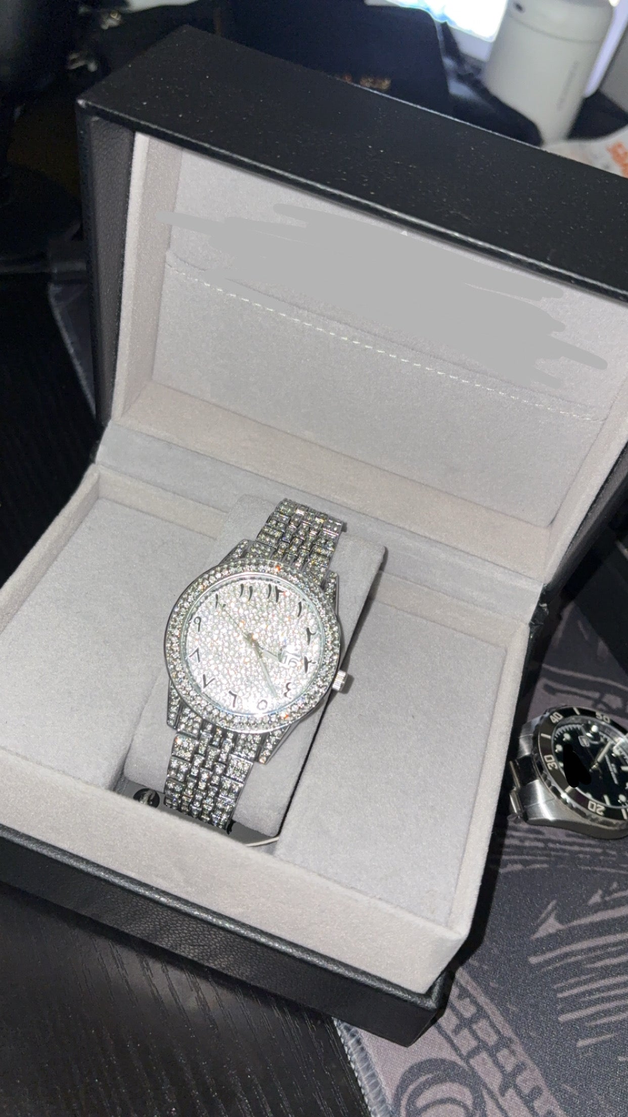 Iced Out Moissanite Arabic Dial Watch - Passes Diamond Tester